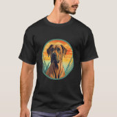 Rhodesian Ridgeback Dog Cute Dog Breed Tシャツ (正面)