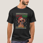 Rhodesian Ridgeback Dog Funny Santa Paws Christmas Tシャツ (正面)