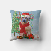 Rhodesian Ridgeback Dog in Snow Christmas Gift  クッション (裏面)