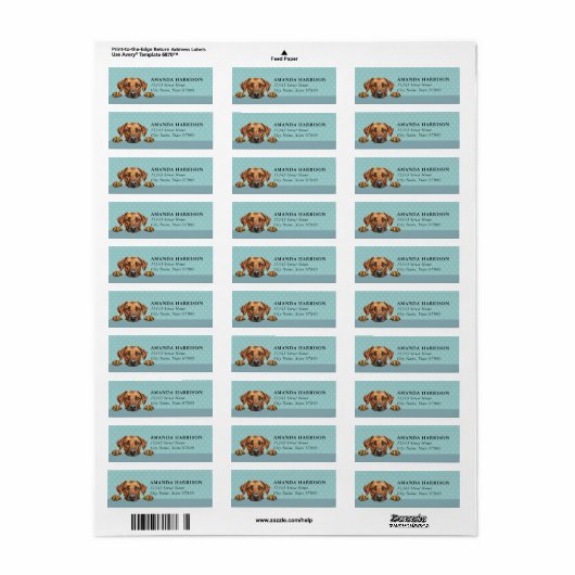 Rhodesian Ridgeback Dog Return Address Labels ラベル (フルシート)