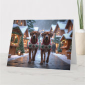 Rhodesian Ridgeback Dogs Christmas Snow Holiday カード (正面)