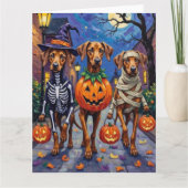 Rhodesian Ridgeback in Halloween Costumes カード (正面)