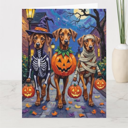 Rhodesian Ridgeback in Halloween Costumes カード (正面)