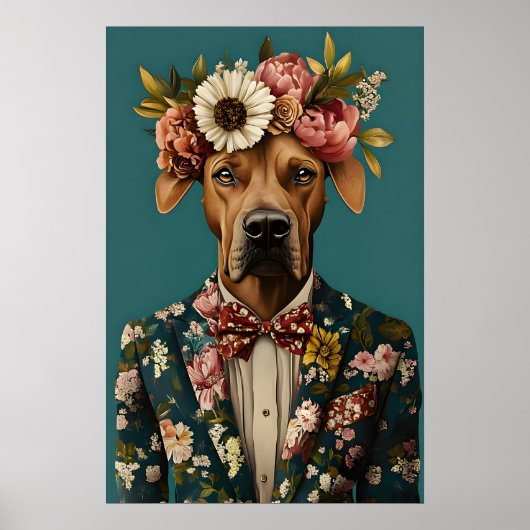Rhodesian Ridgeback In Suit Poster, Rhodesian ポスター (正面)