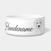 Rhodesian Ridgeback Line Art personalized bowl ボウル (正面)