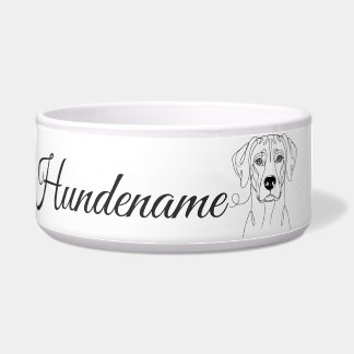 Rhodesian Ridgeback Line Art personalized bowl ボウル