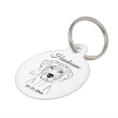 Rhodesian Ridgeback Line Art Personalized Tag ペット ネームタグ (側面)
