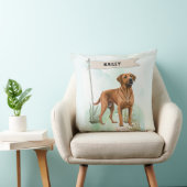 Rhodesian Ridgeback Watercolor Personalized Dog クッション (椅子)