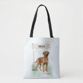 Rhodesian Ridgeback Watercolor Personalized Dog トートバッグ (正面)