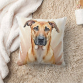 Rhodesian Ridgeback Watercolor Ridge Line Art クッション (ブランケット)
