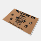 Rhodesian Ridgeback Welcome Personalized Custom  ドアマット (アングル)