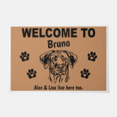 Rhodesian Ridgeback Welcome Personalized Custom  ドアマット (正面)