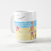 Rhodesian Ridgebacksはビーチに行きます コーヒーマグカップ (正面左)