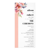 Rhododedron peach-pink flowers wedding program ラックカード (正面)