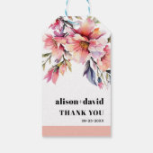 Rhododendron and peach-pink flowers wedding ギフトタグ (裏面)