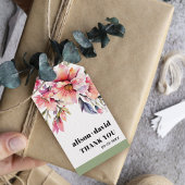 Rhododendron branch and flowers typography wedding ギフトタグ