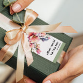 Rhododendron branch and flowers typography wedding ギフトタグ