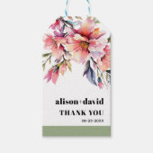 Rhododendron branch and flowers typography wedding ギフトタグ (正面)