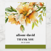 Rhododendron branch orange yellow flowers wedding ワインラベル (シングルラベル)