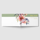 Rhododendron branch peach-pink flowers wedding ゲストブック (全面)