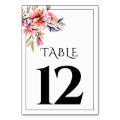 Rhododendron branch peach-pink wedding テーブルナンバー (正面)