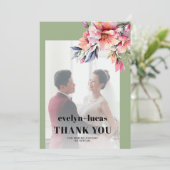 Rhododendron branch with flowers photo wedding サンキューカード (スタンド正面)