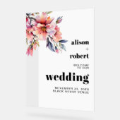 Rhododendron branch with flowers wedding WELCOME アクリルサイン (傾斜)