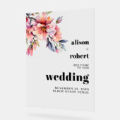 Rhododendron branch with flowers wedding WELCOME A アクリルサイン (傾斜)