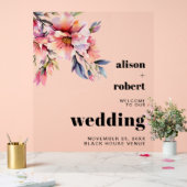 Rhododendron branch with flowers wedding WELCOME A アクリルサイン (ウェディング)