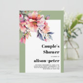 Rhododendron branches with flowers couple's shower 招待状 (スタンド正面)