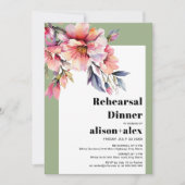 Rhododendron flowers wedding rehearsal dinner 招待状 (正面)