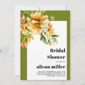 Rhododendron orange yellow flowers bridal shower 招待状 (正面)