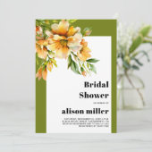 Rhododendron orange yellow flowers bridal shower 招待状 (スタンド正面)