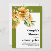 Rhododendron orange yellow flowers couple's shower 招待状 (正面)