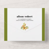 Rhododendron orange yellow flowers fall wedding オールインワン招待状 (裏面)