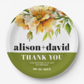 Rhododendron orange yellow flowers fall wedding ペーパープレート (正面)