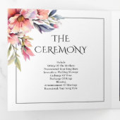 Rhododendron peach-pink flowers floral wedding 三つ折りプログラム (内部最初)