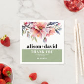 Rhododendron peach-pink flowers typography wedding スタンダードカクテルナプキン (インサイチュ)