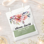 Rhododendron peach-pink flowers typography wedding フェイバーバッグ (クリップ留めされた状態)