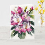 Rhododendron - Watercolor flowers カード (黄色い花)