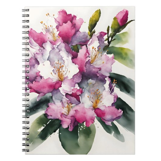 Rhododendron - Watercolor flowers ノートブック (正面)