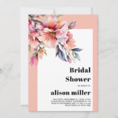 Rhododendron with peach-pink flowers bridal shower 招待状 (正面)