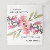 Rhododenron branch peach-pink flowers wedding プレイスカード (外部開封)