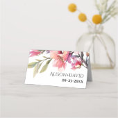 Rhododenron branch peach-pink flowers wedding プレイスカード (裏面)