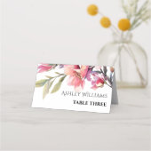 Rhododenron branch peach-pink flowers wedding プレイスカード (正面)