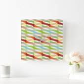 rhomben/zickzack-pattern/fractal/muster-colorful スクエア壁時計 (ホーム)