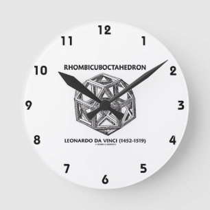 Rhombicuboctahedron (レオナルド・ダ・ヴィンチ) ラウンド壁時計