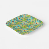 Rhombus Diamond Green Blue Geometrical  ペーパープレート (傾斜あり)