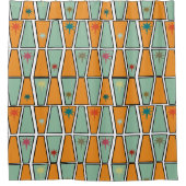 Rhombuses with Starbursts  シャワーカーテン (正面)