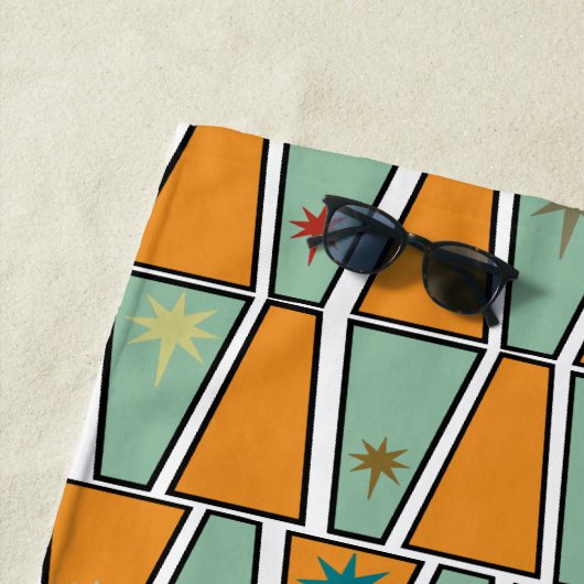 Rhombuses with Starbursts  ビーチタオル (インサイチュ)